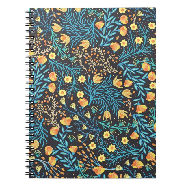 Cuaderno Patrón floral sin fisuras. Flowe creativa dibujada (Frente)