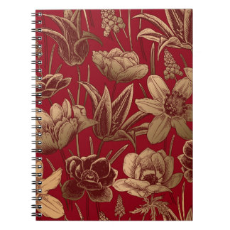 Cuaderno Patrón floral sin fisuras. Fondo de primavera de c