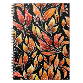 Cuaderno Patrón floral sin fisuras. Fondo otoñal con marcha