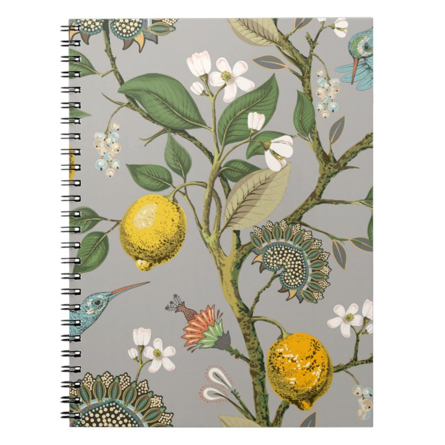 Cuaderno Patrón floral sin fisuras. Papel de pared botánico (Frente)