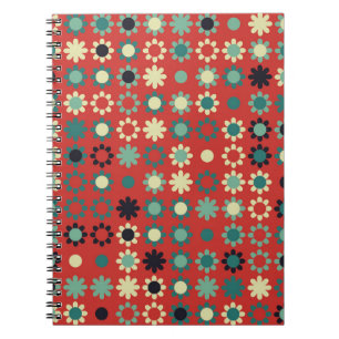 Cuaderno Patrón floral sin soldadura con elementos de color