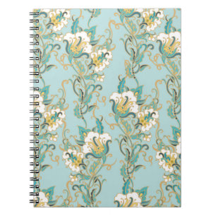 Cuaderno Patrón floral sin soldadura con flores de algodón 