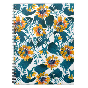 Cuaderno Patrón floral sin soldadura, fondo En el art nouve