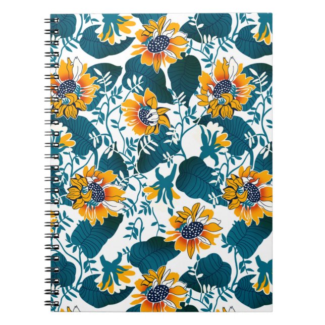 Cuaderno Patrón floral sin soldadura, fondo En el art nouve (Frente)