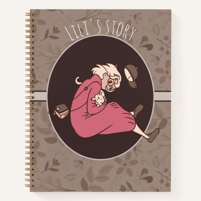 Cuaderno Patrón floral terroso (Anverso)