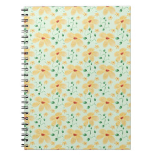 Cuaderno Patrón floral tropical amarillo sin costuras