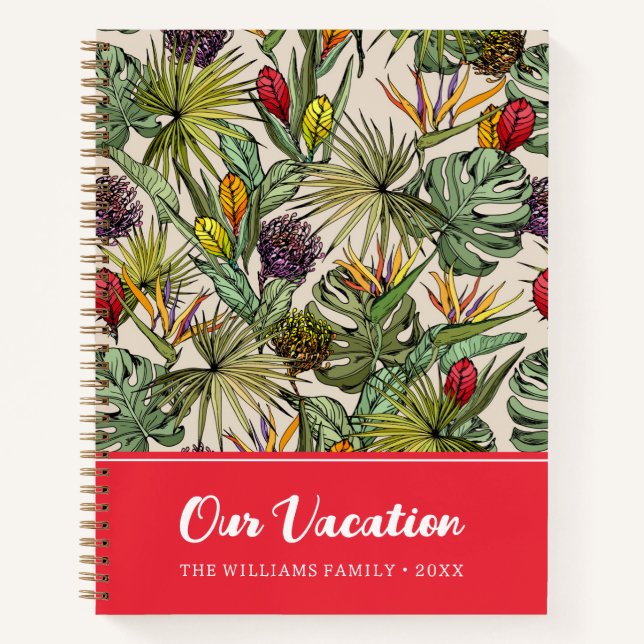 Cuaderno Patrón floral tropical | Nuestras Vacaciones (Anverso)