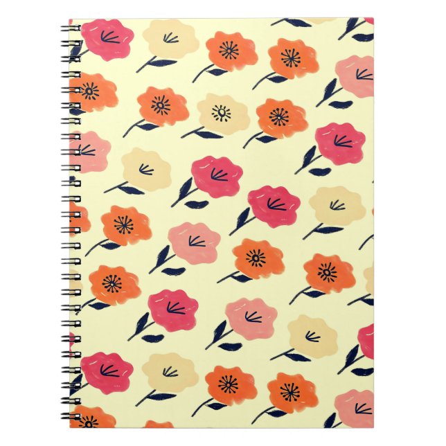 Cuaderno Patrón floral vibrante (Frente)