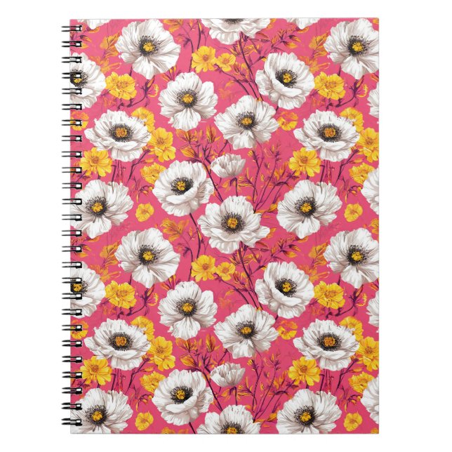 Cuaderno Patrón floral vibrante (Frente)