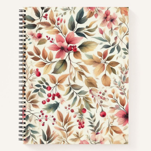 Cuaderno Patrón Floral Vintage con bayas (Anverso)