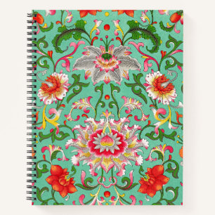 Cuaderno Patrón floral vintage, estilo William Morris,