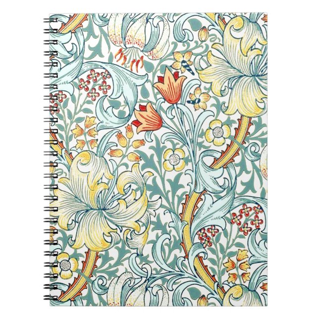 Cuaderno Patrón floral William Morris Golden Lily (Frente)