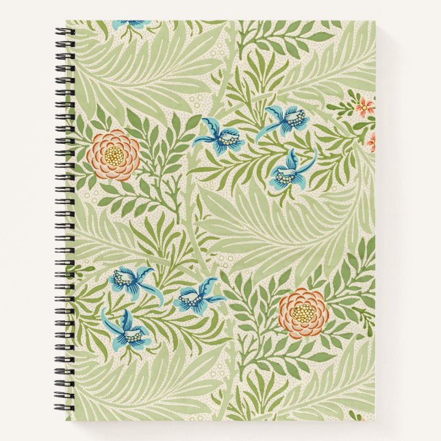 Cuaderno Patrón floral William Morris Larkspur (Anverso)