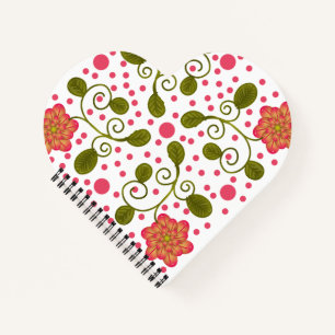 Cuaderno Patrón floral y de lunares rosa caprichoso persona
