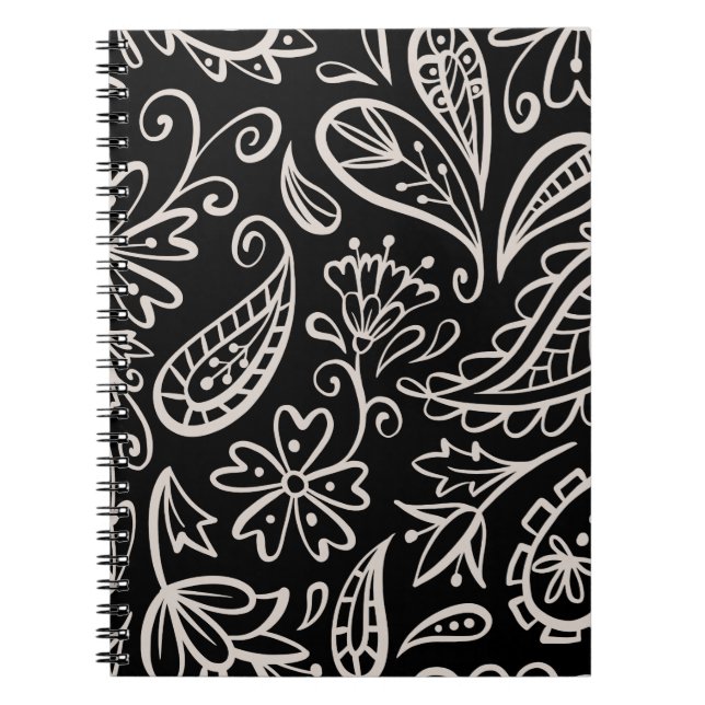 Cuaderno Patrón Floral Y Glamour Sin Marea Moderna (Frente)