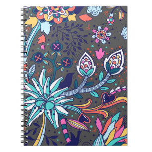 Cuaderno Patrón Floral Y Glamuroso Sensación De Primavera S