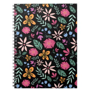 Cuaderno Patrón Floral Y Glamuroso Sin Marea Natural