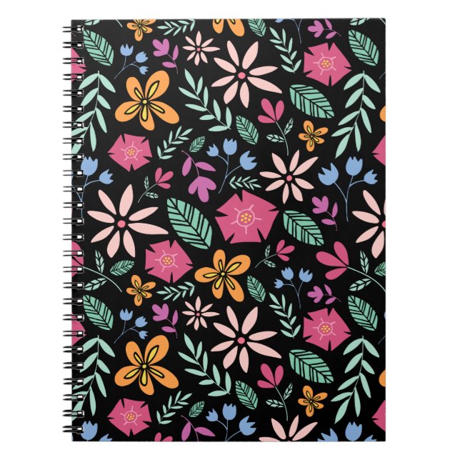 Cuaderno Patrón Floral Y Glamuroso Sin Marea Natural (Frente)