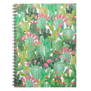 Cuaderno Patrón fluido de cactus
