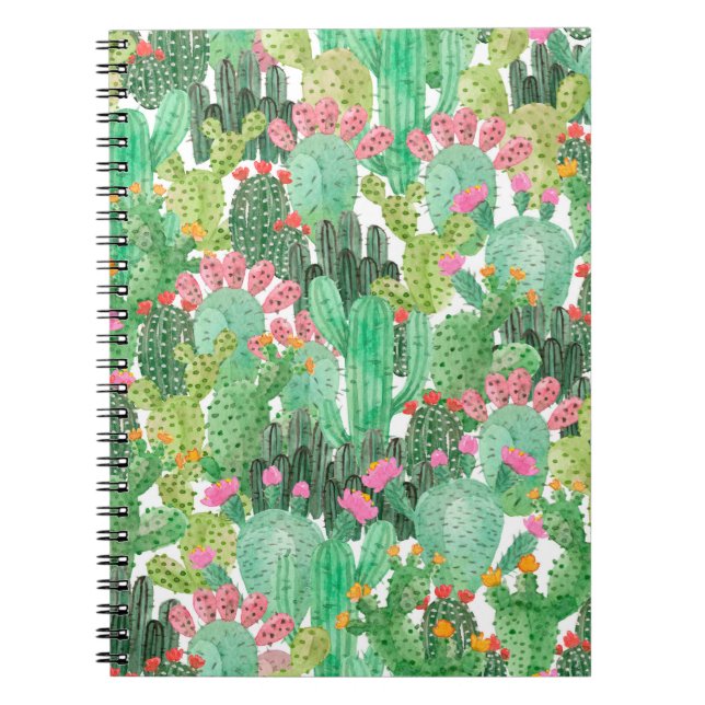 Cuaderno Patrón fluido de cactus (Frente)