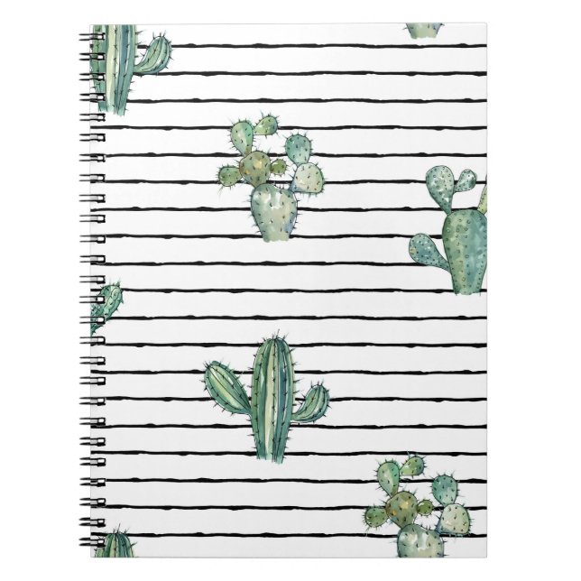 Cuaderno Patrón fluido de cactus (Frente)