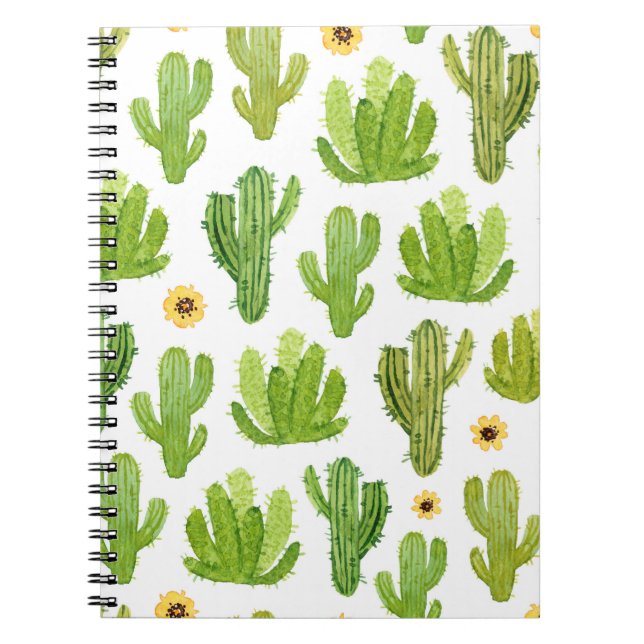Cuaderno Patrón fluido de cactus (Frente)