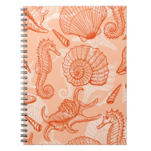 Cuaderno Patrón fluido de los animales marinos