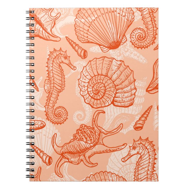 Cuaderno Patrón fluido de los animales marinos (Frente)