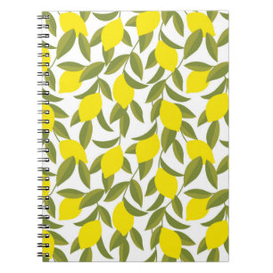 Cuaderno Patrón fluido del limón amarillo