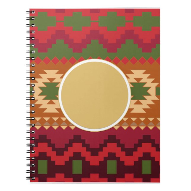 Cuaderno Patrón folclórico nórdico | Decoración personaliza (Frente)