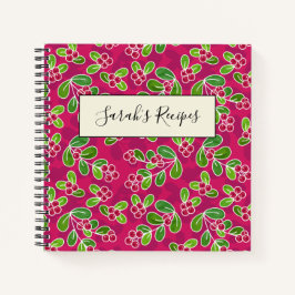 Cuaderno Patrón Foliage de Cranberry Festial, Fuchsia