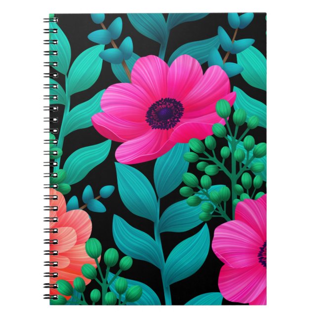 Cuaderno Patrón Foral Y Glamuroso De Primavera Natural (Frente)