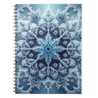 Cuaderno Patrón Fractal De Cristal Azul Icy