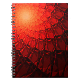 Cuaderno Patrón Fractal Rojo