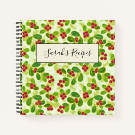 Cuaderno Patrón Fruta de Cranberry Festial, Verde