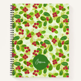 Cuaderno Patrón Fruta de Cranberry Festial, Verde