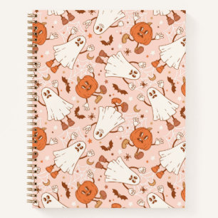 Cuaderno Patrón Fun Retro Ghost & Jack-O-Lantern