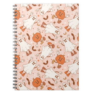 Cuaderno Patrón Fun Retro Ghost & Jack-O-Lantern