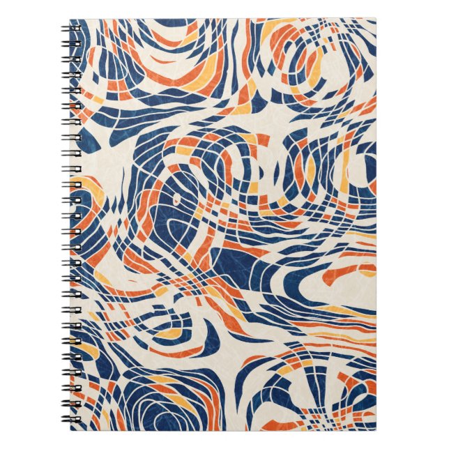 Cuaderno Patrón geo de línea abstracta sin inconvenientes.  (Frente)