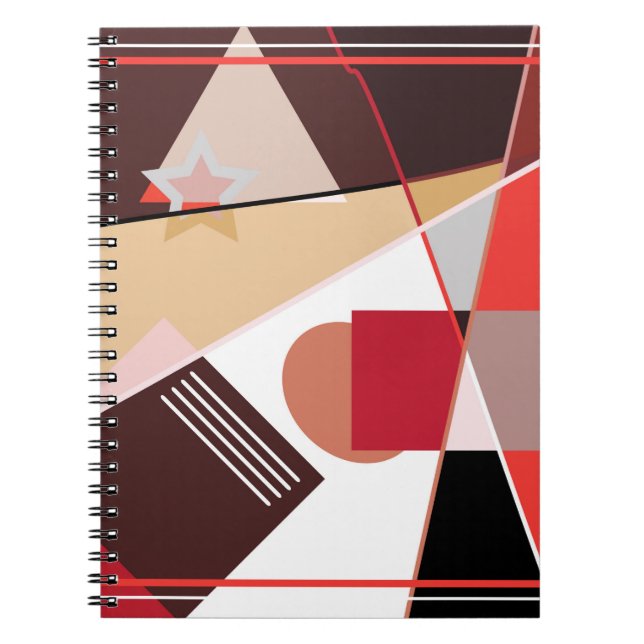 Cuaderno Patrón geométrico abstracto, bufanda de seda diseñ (Frente)