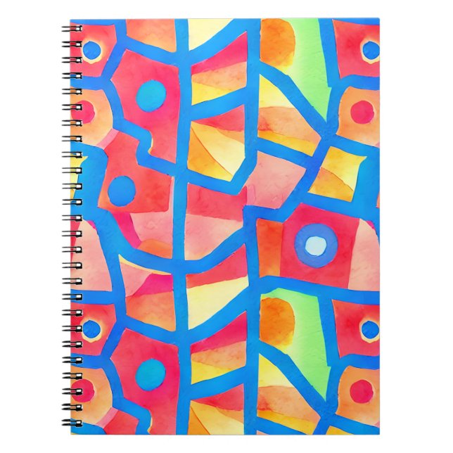 Cuaderno Patrón geométrico abstracto de color artístico no (Frente)