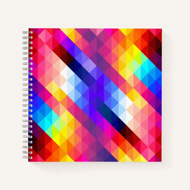 Cuaderno Patrón geométrico abstracto de colores brillantes (Anverso)