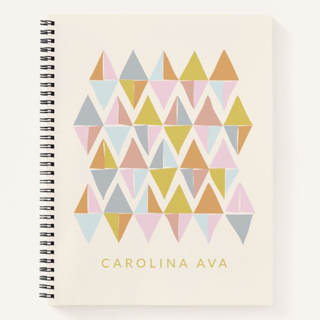 Cuaderno Patrón geométrico abstracto de Pastel Personalizad (Anverso)