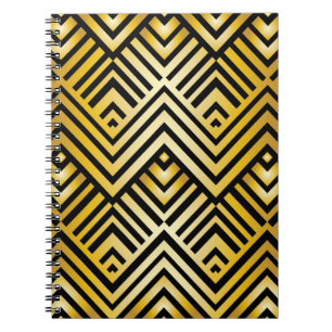 Cuaderno Patrón geométrico abstracto en estilo art-deco,