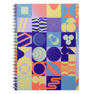 Cuaderno Patrón geométrico abstracto hecho con formas simpl