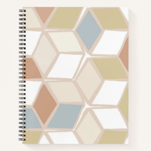 Cuaderno Patrón geométrico abstracto moderno color azul m
