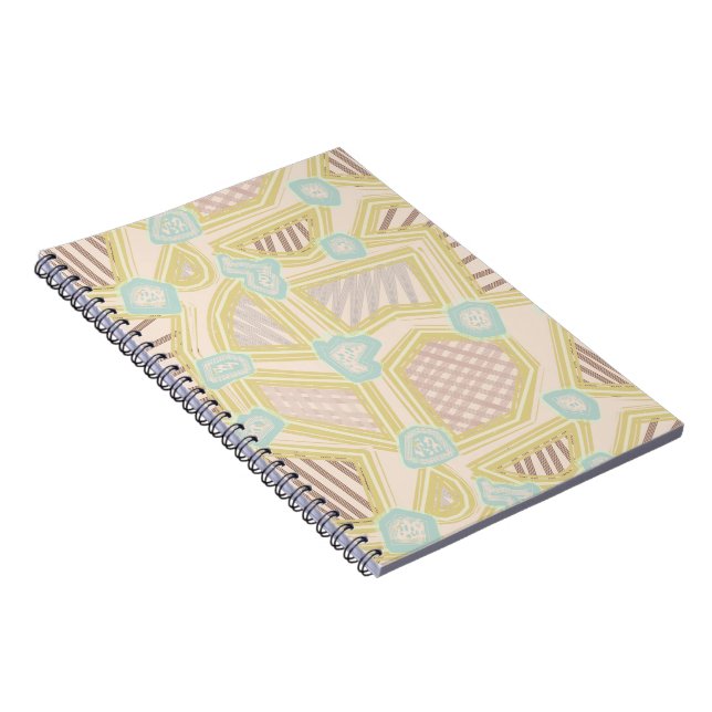 Cuaderno Patrón geométrico abstracto pastel moderno espiral (Lado Derecho)