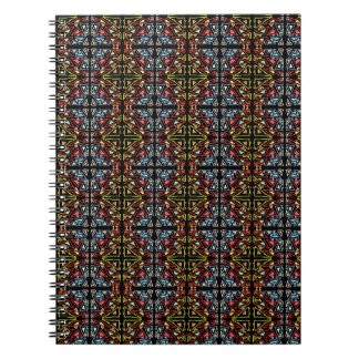 Cuaderno Patrón geométrico alienígena tecnológico multicolo