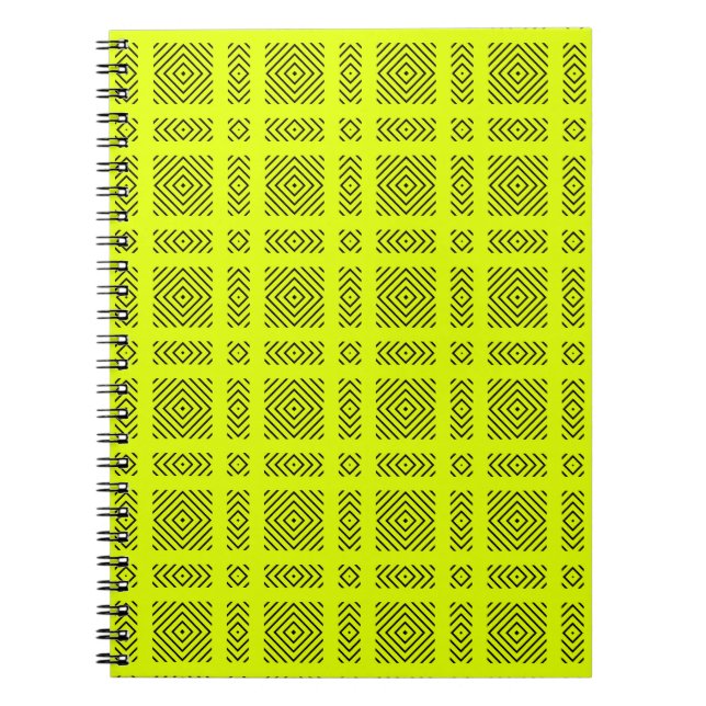 Cuaderno Patrón geométrico amarillo limón (Frente)
