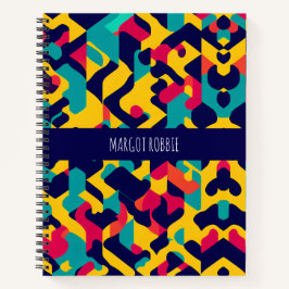 Cuaderno Patrón geométrico amarillo rosa azul amarillo de t
